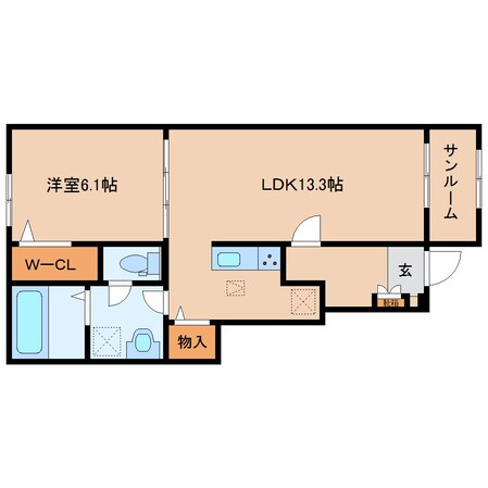 近鉄御所駅 徒歩8分 1階の物件間取画像